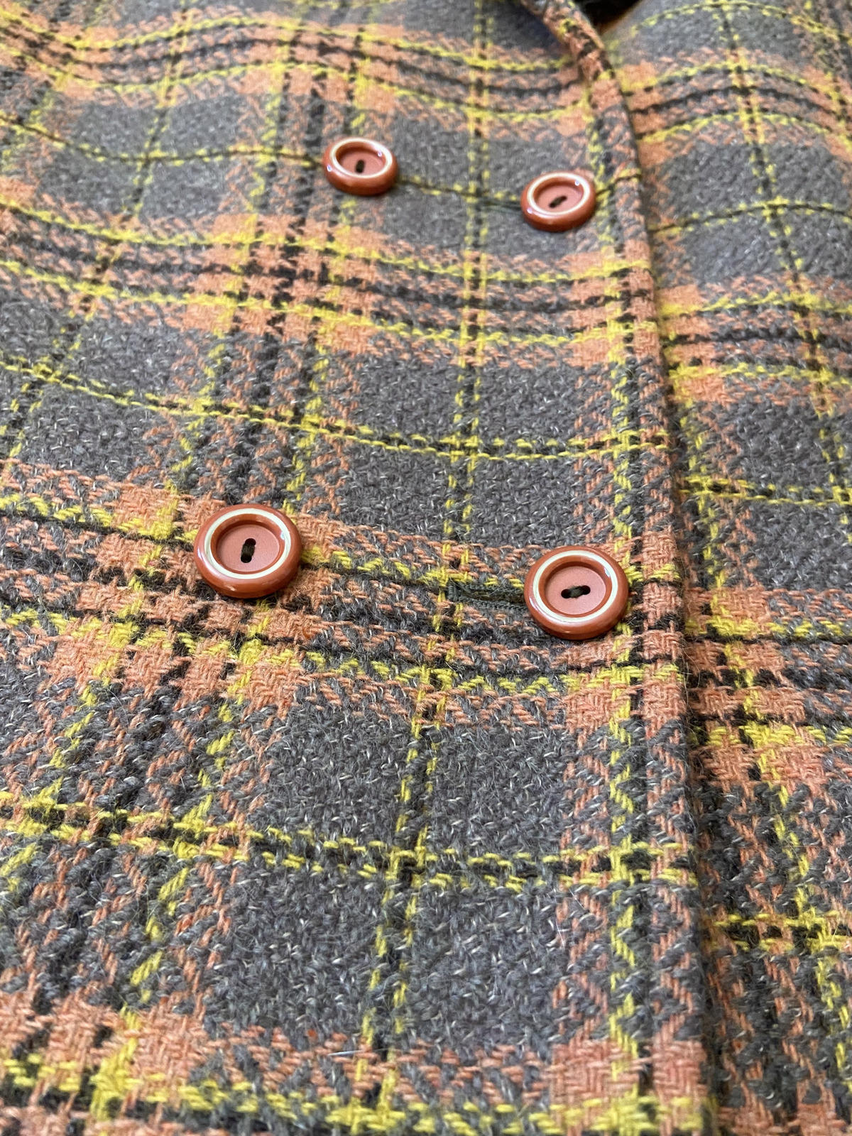 Vintage 1970s Orange Plaid Penny Lane Jacket