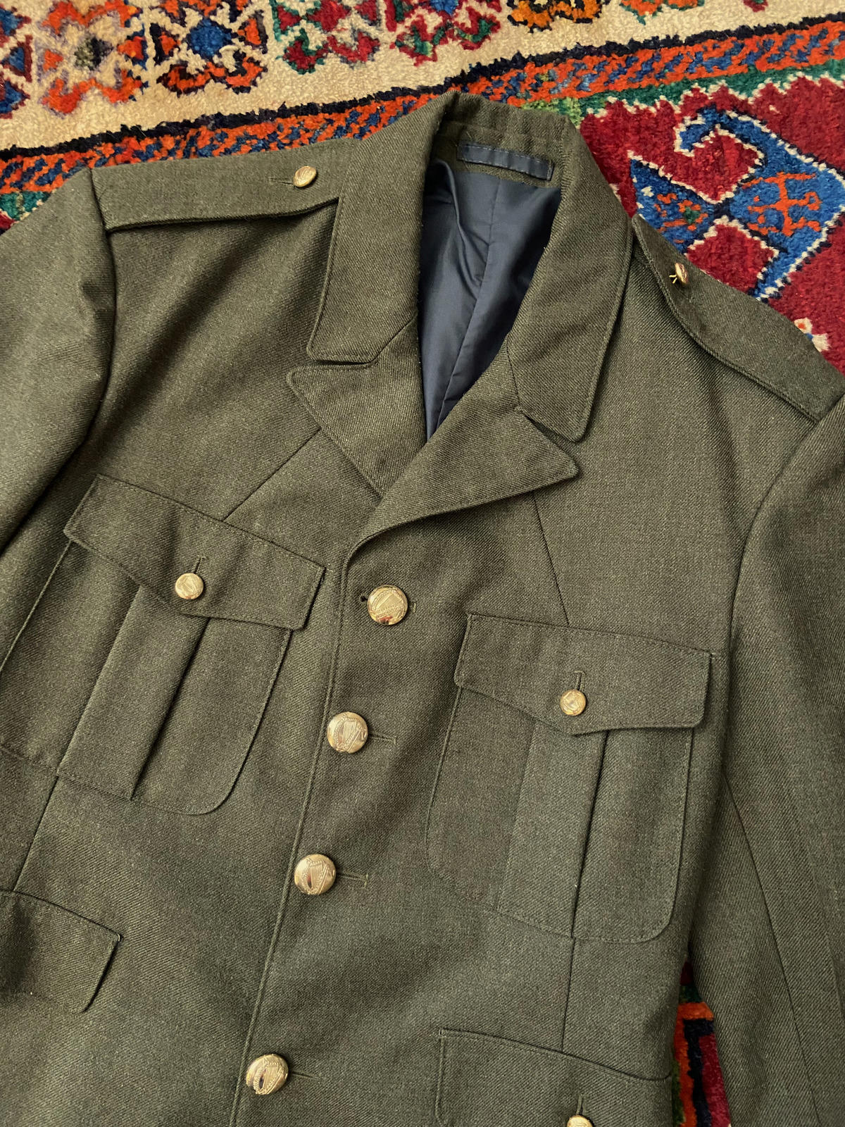Vintage 1980s Green Irish Defense Forces Dress Jacket