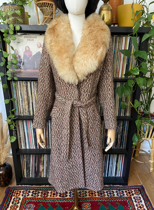 Vintage 1970s Tweed Penny Lane Coat