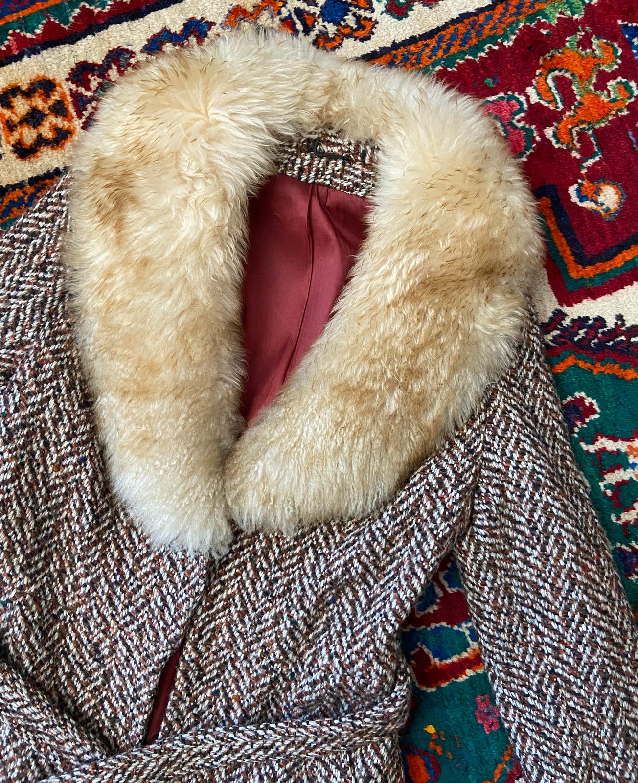 Vintage 1970s Tweed Penny Lane Coat