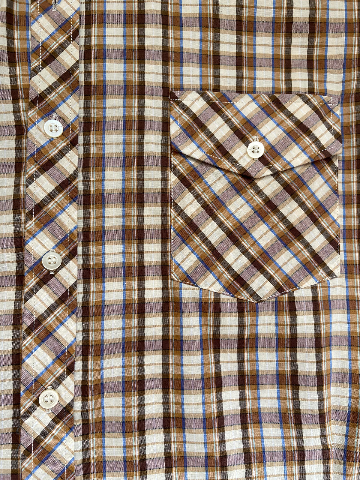 Vintage 1970s Men’s Short-Sleeved Checked Shirt