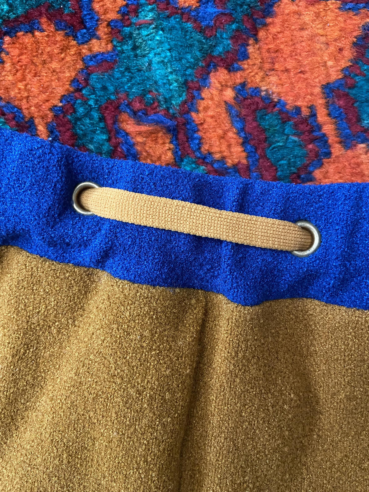 Vintage 1970s Mustard Blue Swimming Shorts