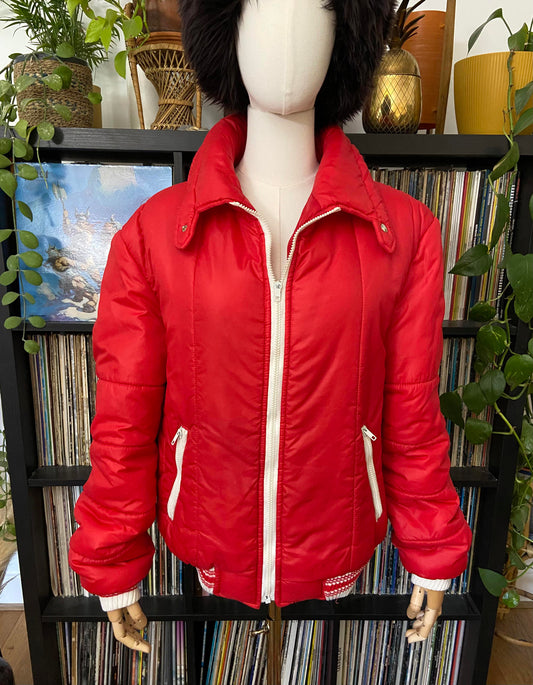 Vintage 1970s Red Puffer Ski Jacket