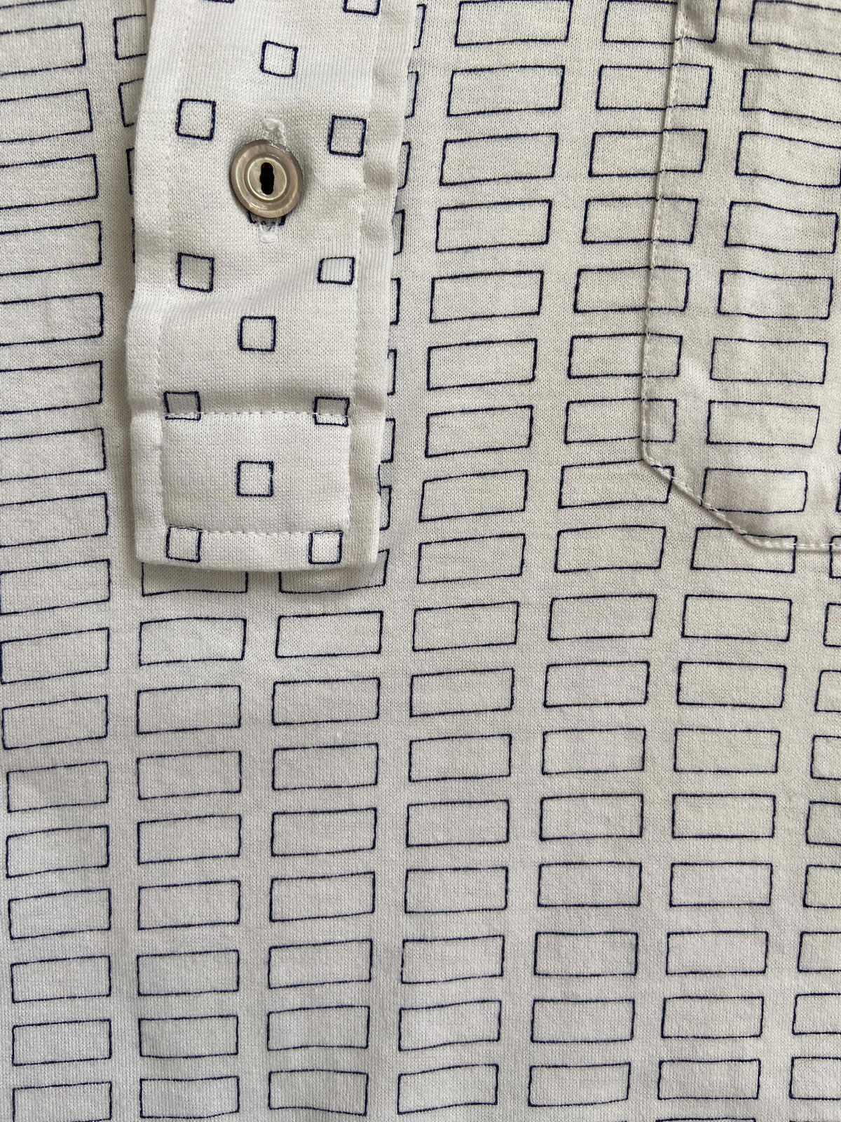Vintage 1970s White Dagger Collar Japanese Polo Top
