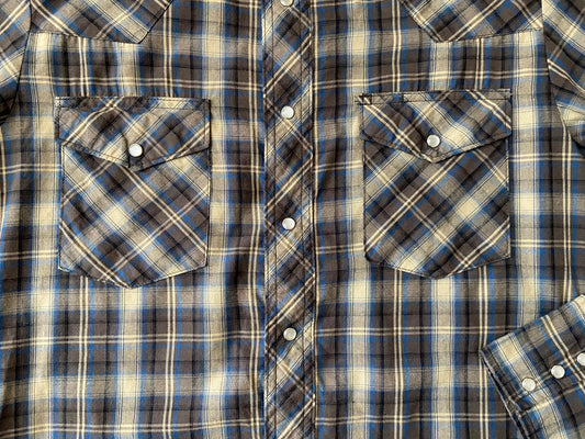 Vintage 90s Brown & Mustard Wrangler Western Shirt