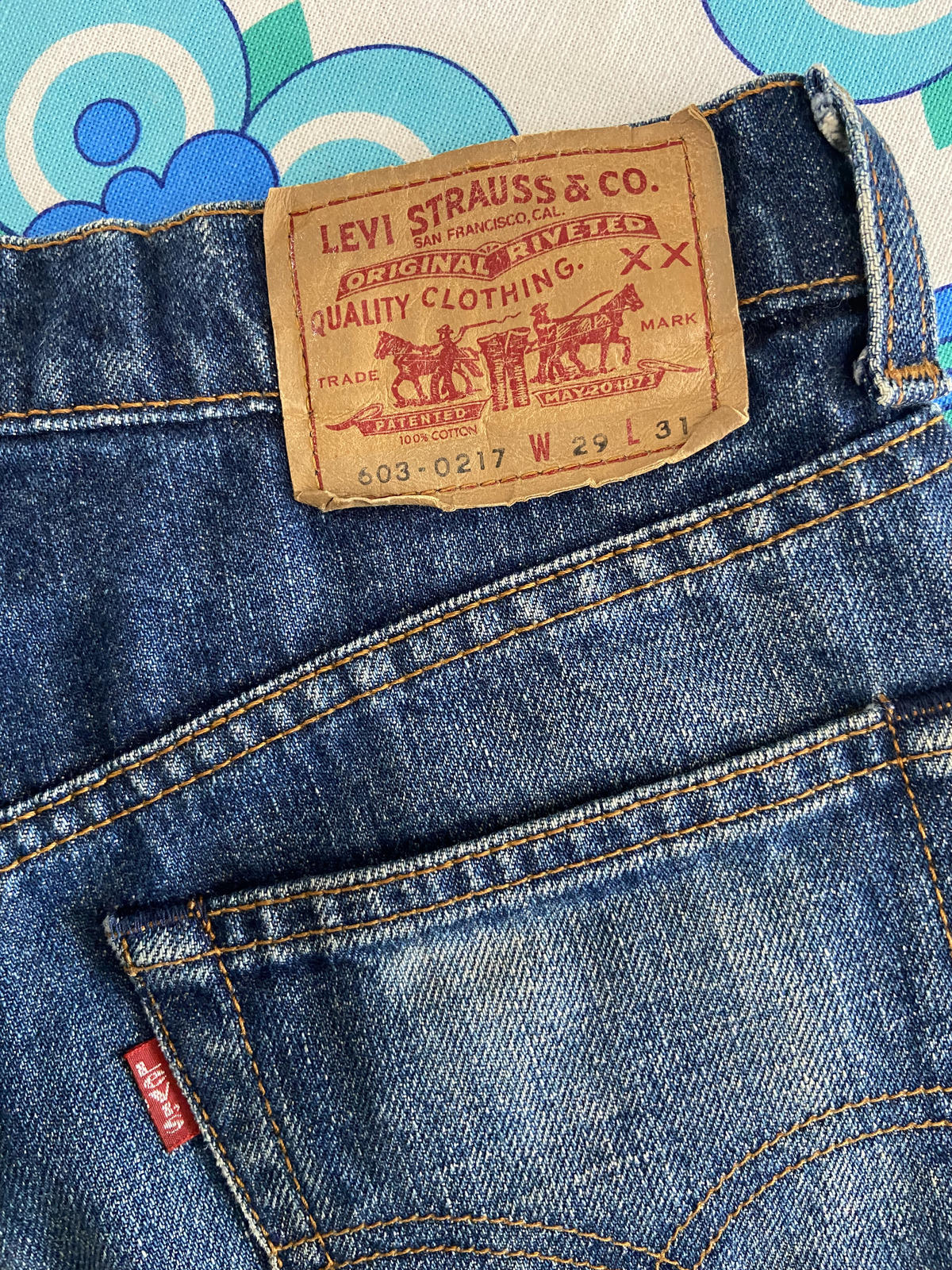 Vintage Levis Blue Denim Hemmed Shorts W29