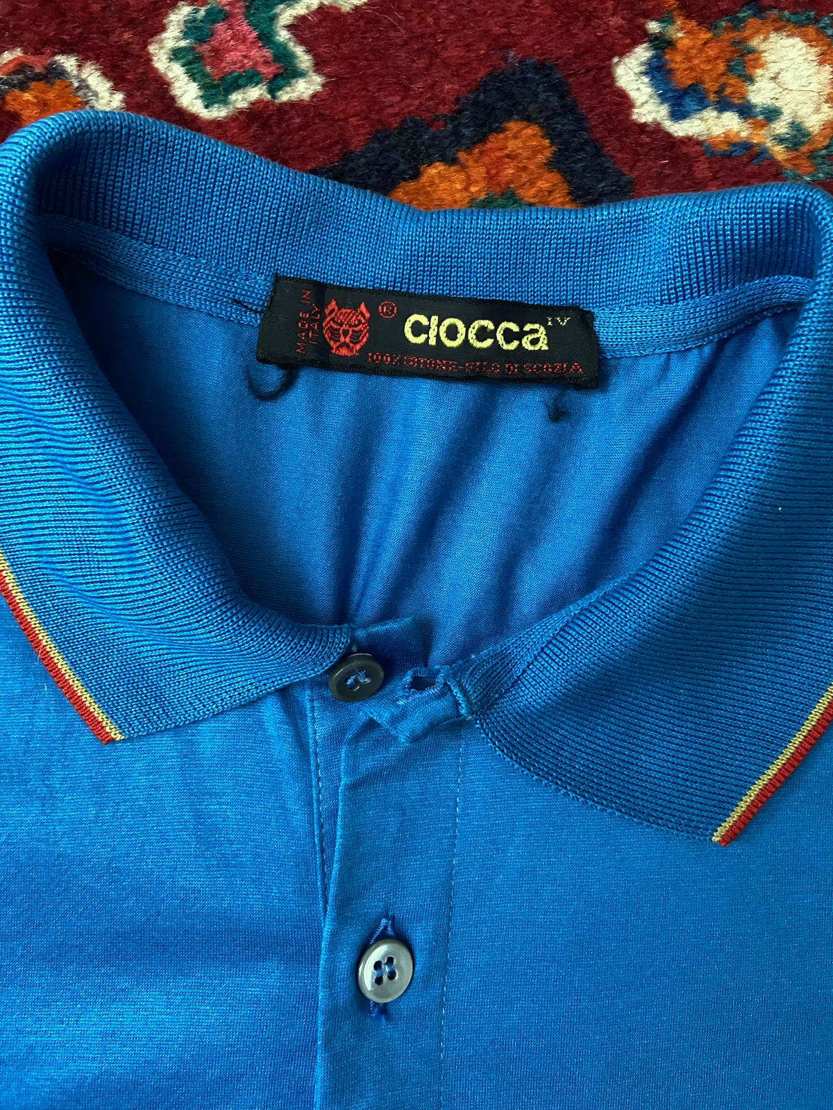 Vintage 1970s Blue Italian Polo Shirt