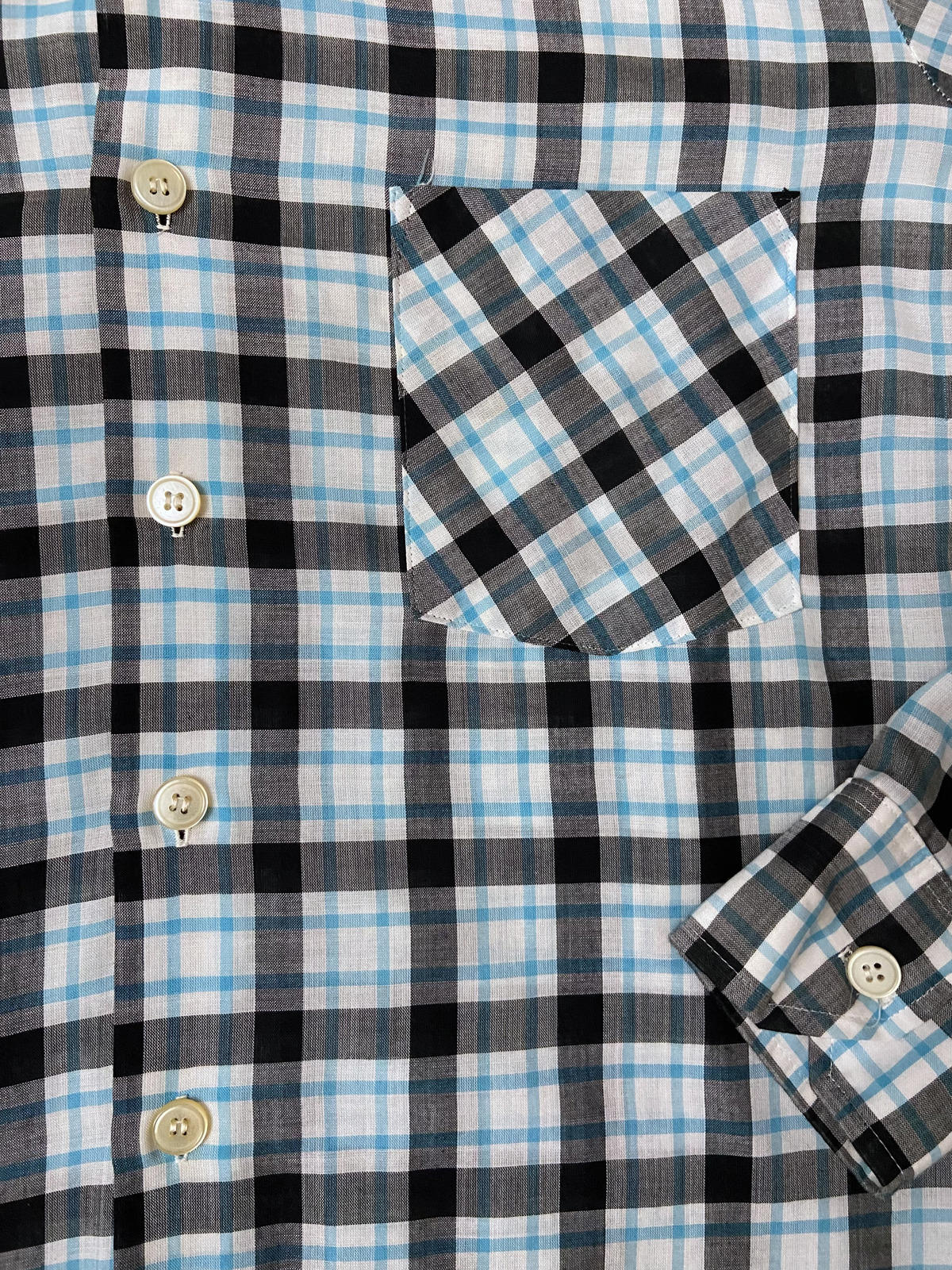 Vintage 1970s Checked Dagger Collar Shirt