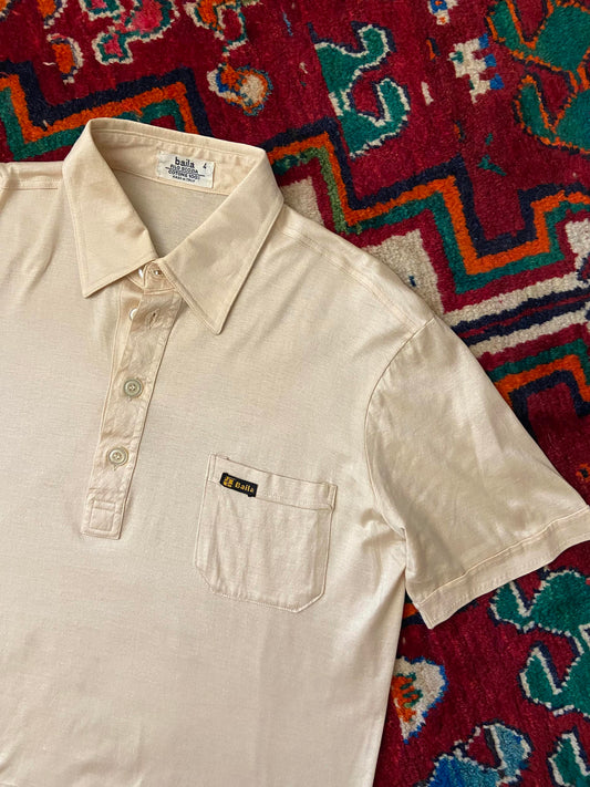 Vintage 1970s Beige Italian Polo Shirt