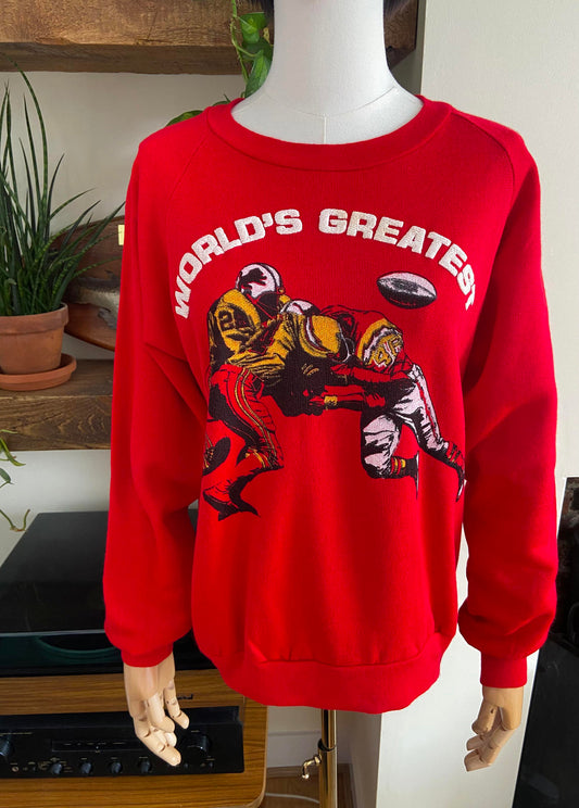 Vintage 1980s Red World's Greatest Sweatshirt