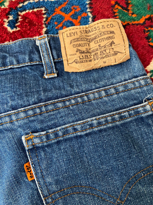Vintage 1970s Levi's Orange Tab 630 Jeans W34 / L30.5