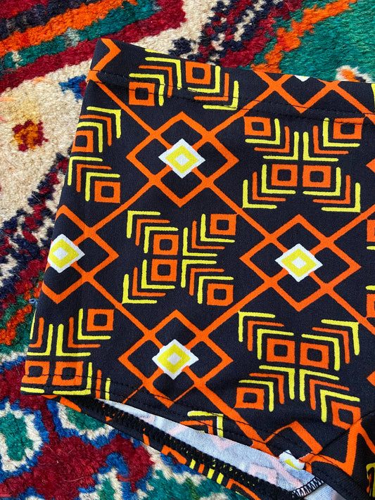 Vintage 1970s Black Print Deadstock Swimming Shorts