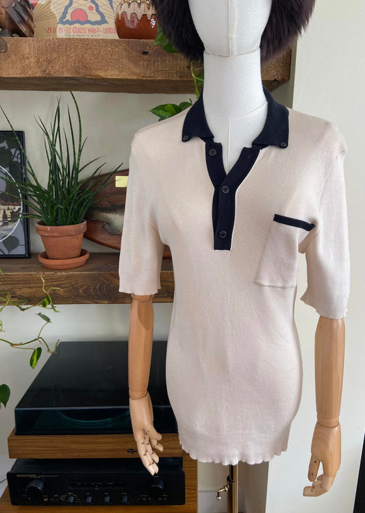 Vintage Dolce & Gabbana Cream Polo Shirt