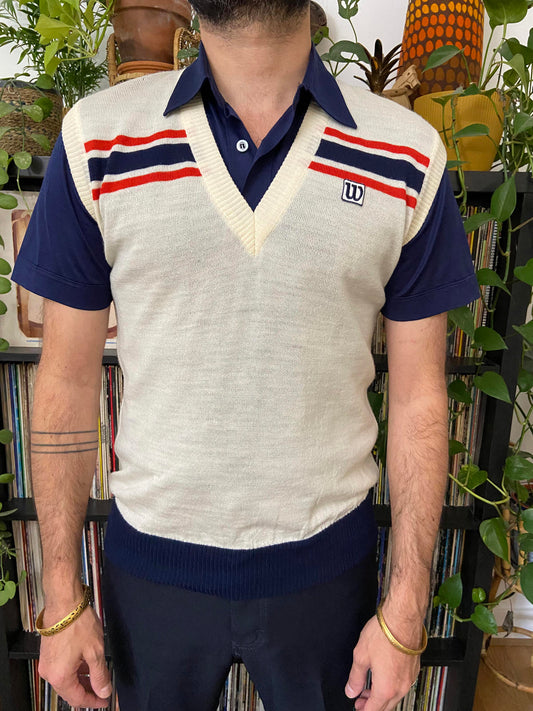Vintage 1980s Wilson Knitted Tennis Vest