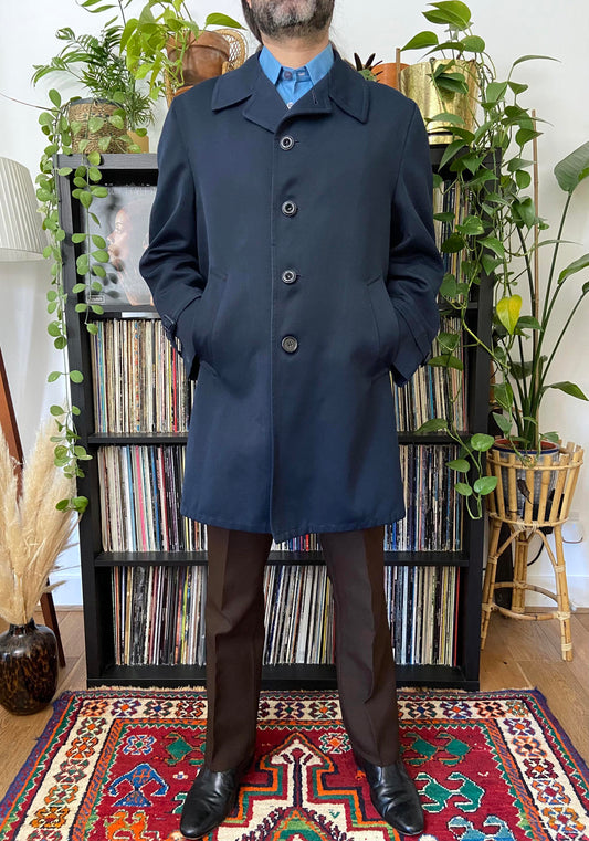 Vintage 1970s Navy Raincoat