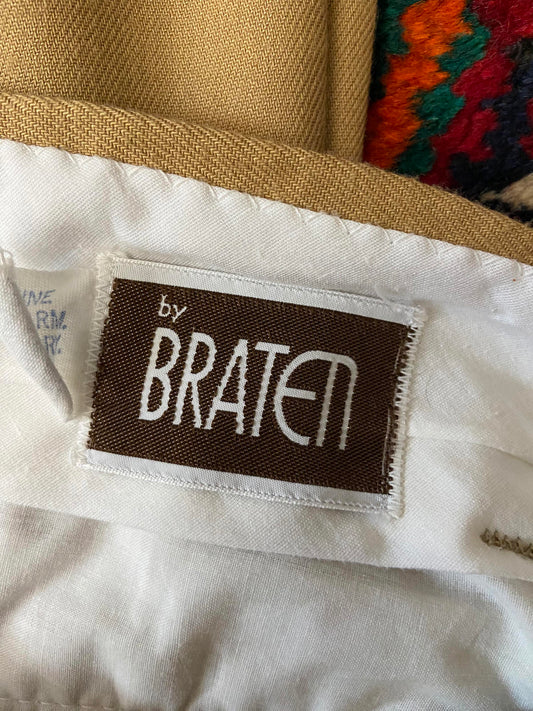 Vintage 1970s Beige Flared Trousers W29 / L31.5