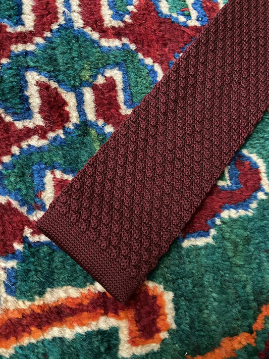 Burgundy Woven Square End Tie