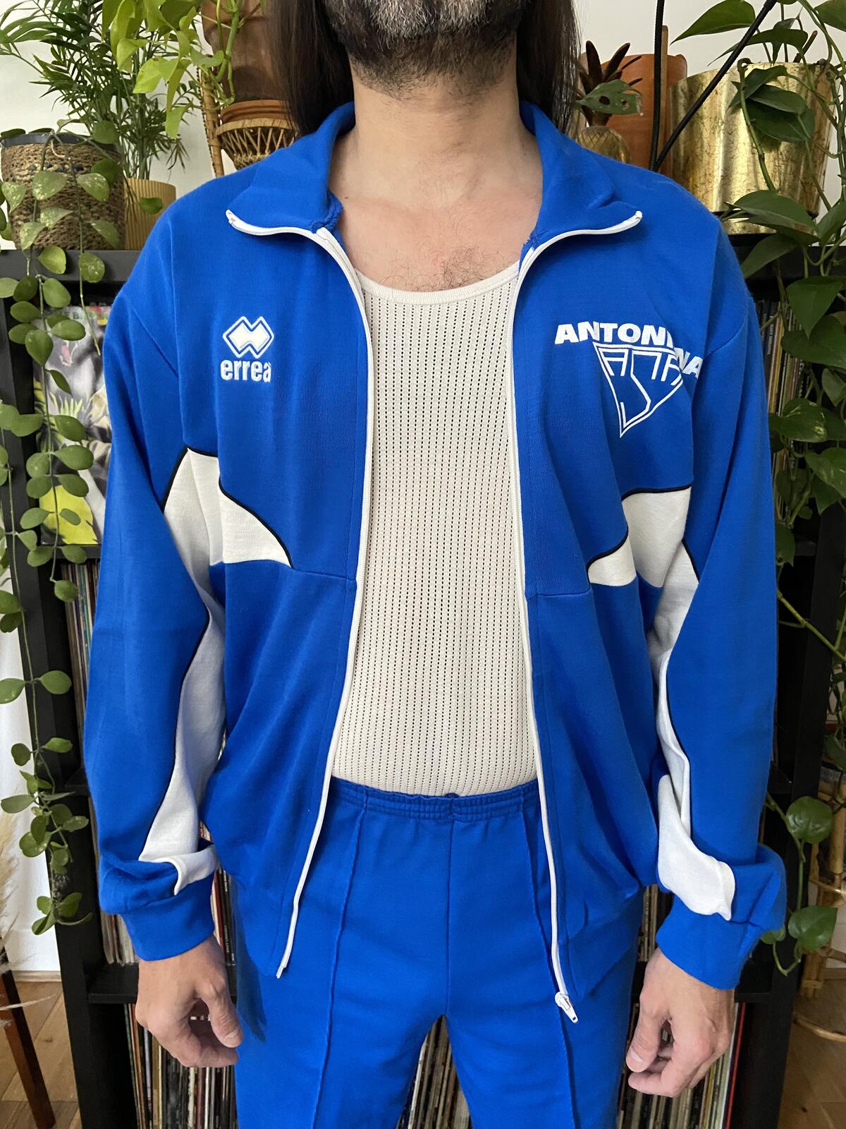 Vintage 1980s Blue Italian Deadstock Football Tracksuit