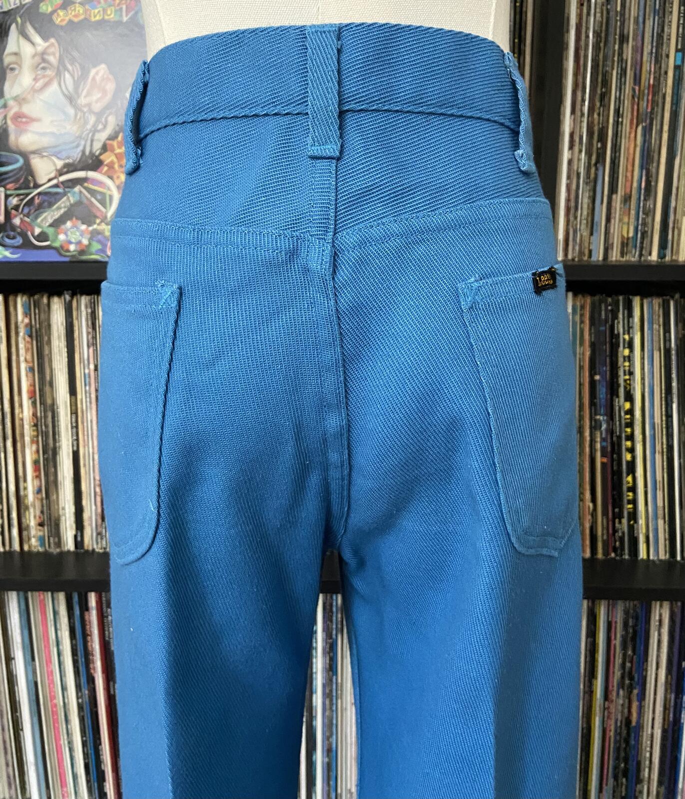 Vintage 1970s Lee Leens Blue Dress Trousers W31 / L30.5