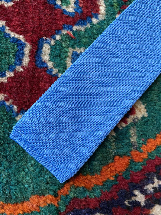 Vintage 1970s Blue Square End Tie