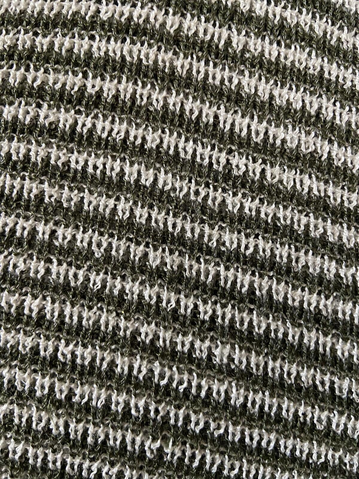 Vintage 1970s Green Cream Striped Knit Top
