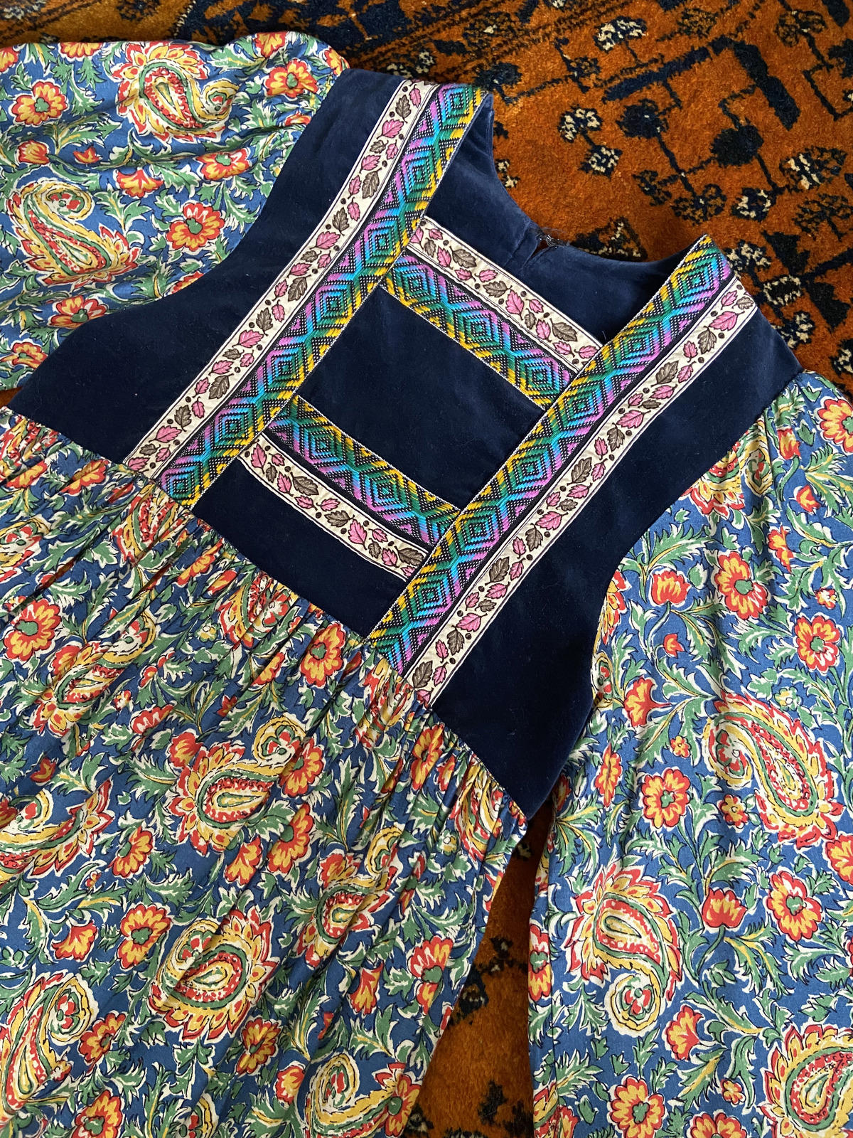 Vintage 1970s Rare Pret A Porter Afghan Dress