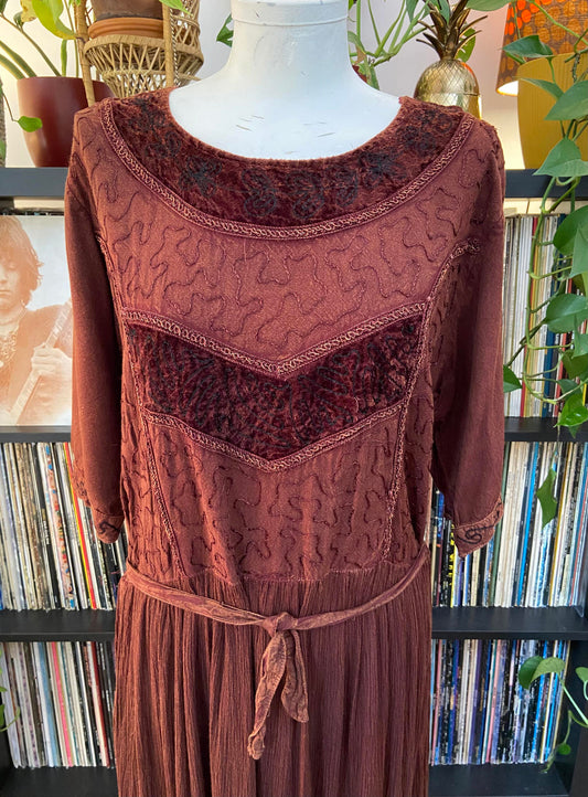 Vintage Brown Hippy Dress