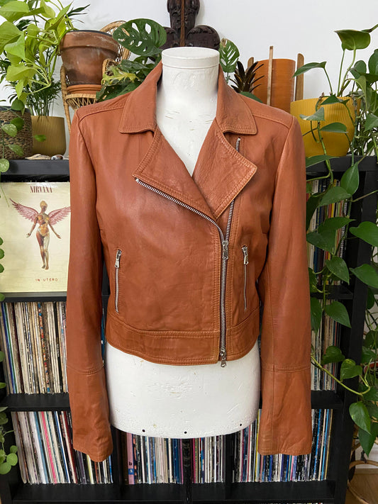 Vintage 90s Buttersoft Brown Biker Jacket