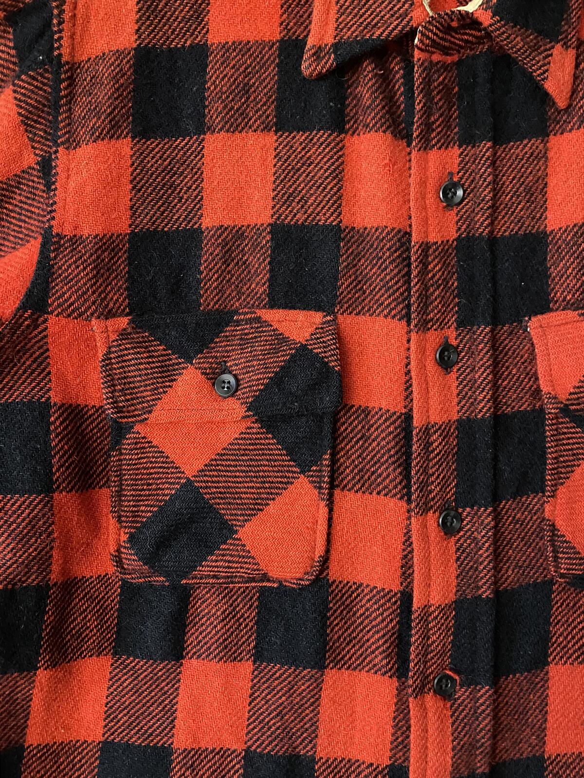 Vintage 1950s Red Penney Mackinaw Plaid Shirt
