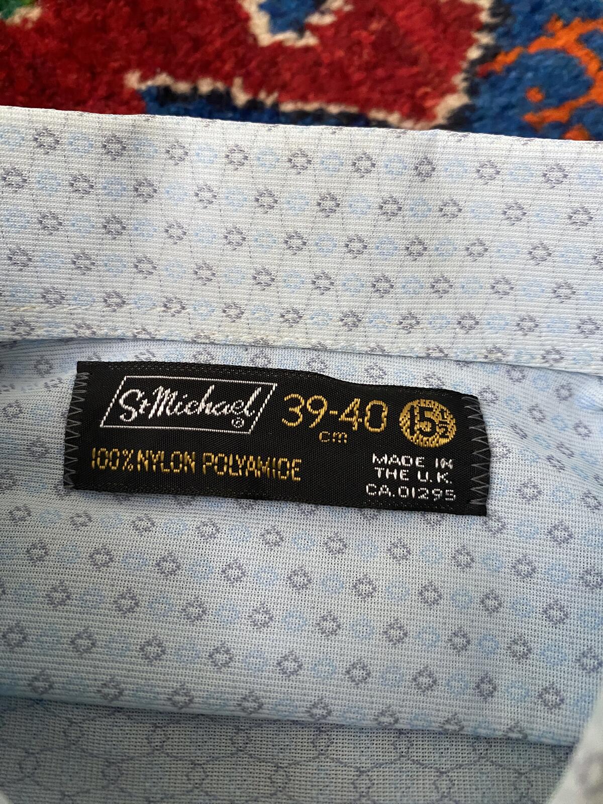 Vintage 1970s Blue St Michael Nylon Shirt