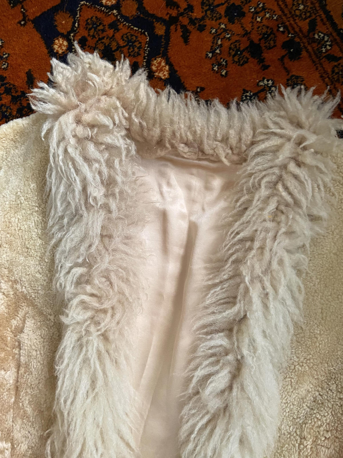 Vintage 1970s Beige Afghan Coat
