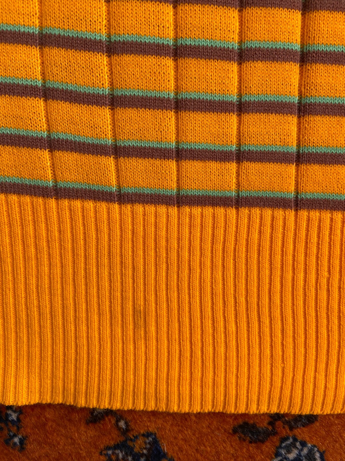 Vintage 1970s Bright Yellow Striped Knit Top