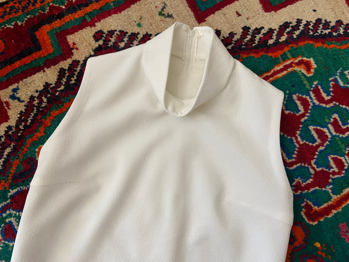 Vintage 1960s White Mini Tunic Dress
