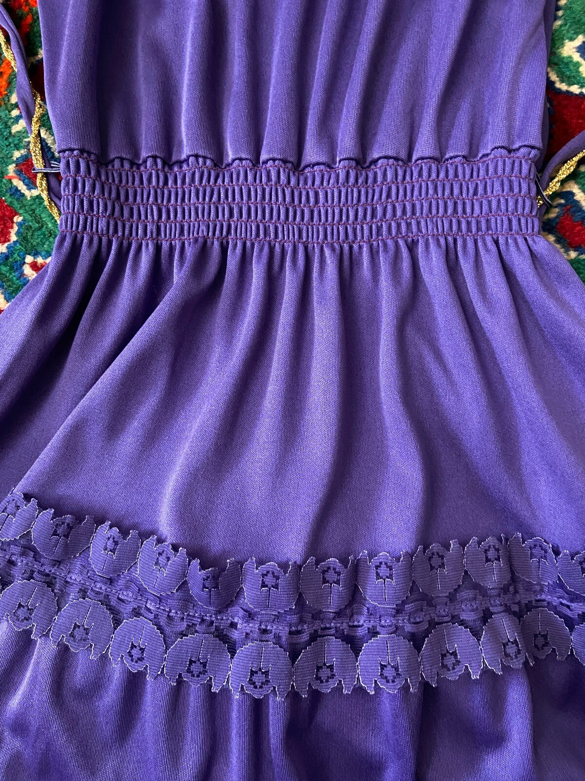 Vintage 1980s C&A Purple Prairie Maxi Dress