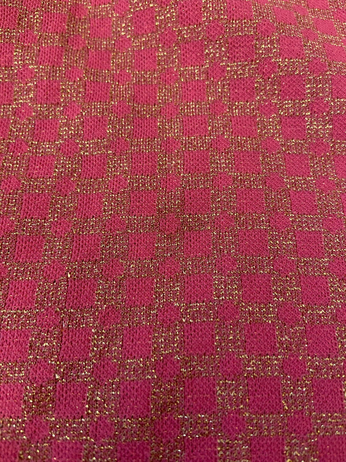 Vintage 1970s Pink & Gold Maxi Halterneck Dress