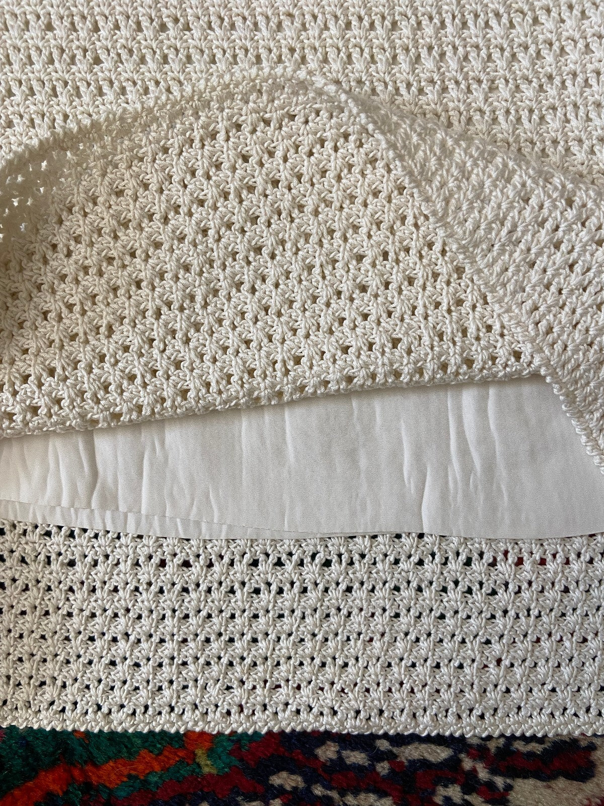 Vintage 1970s Cream Crochet Two Piece Mod Set