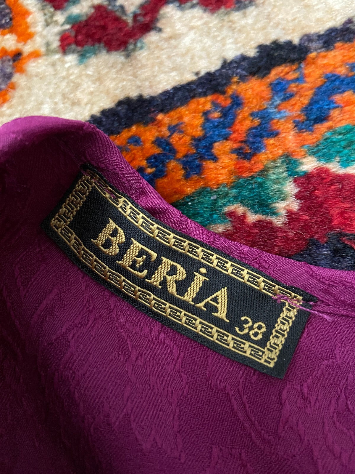 Vintage Magenta Jacquard Maxi Dress
