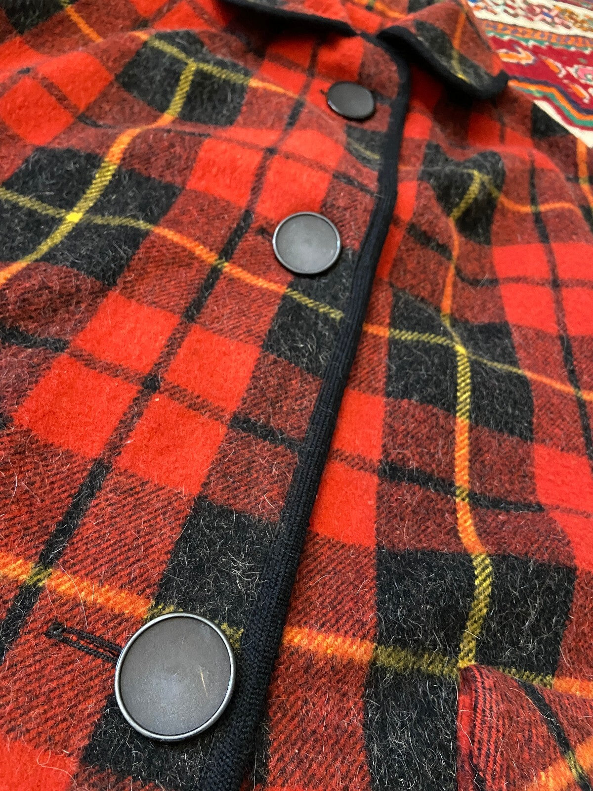 Vintage 1960s Tartan Plaid Cape Coat