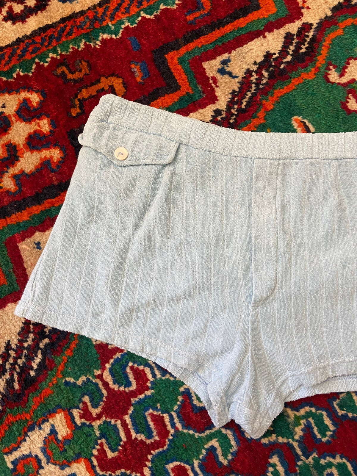 Vintage 1970s Pale Blue Terry Shorts