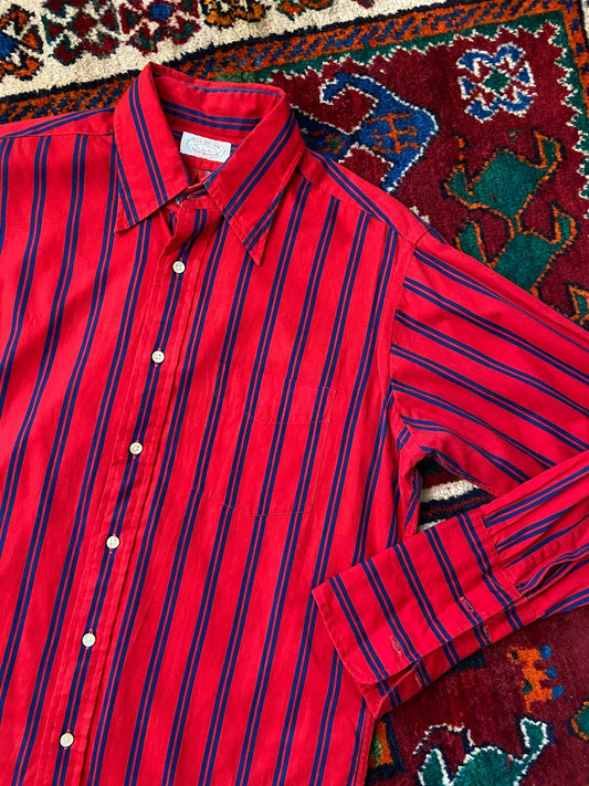 Vintage 1970s Red & Navy Dress Shirt