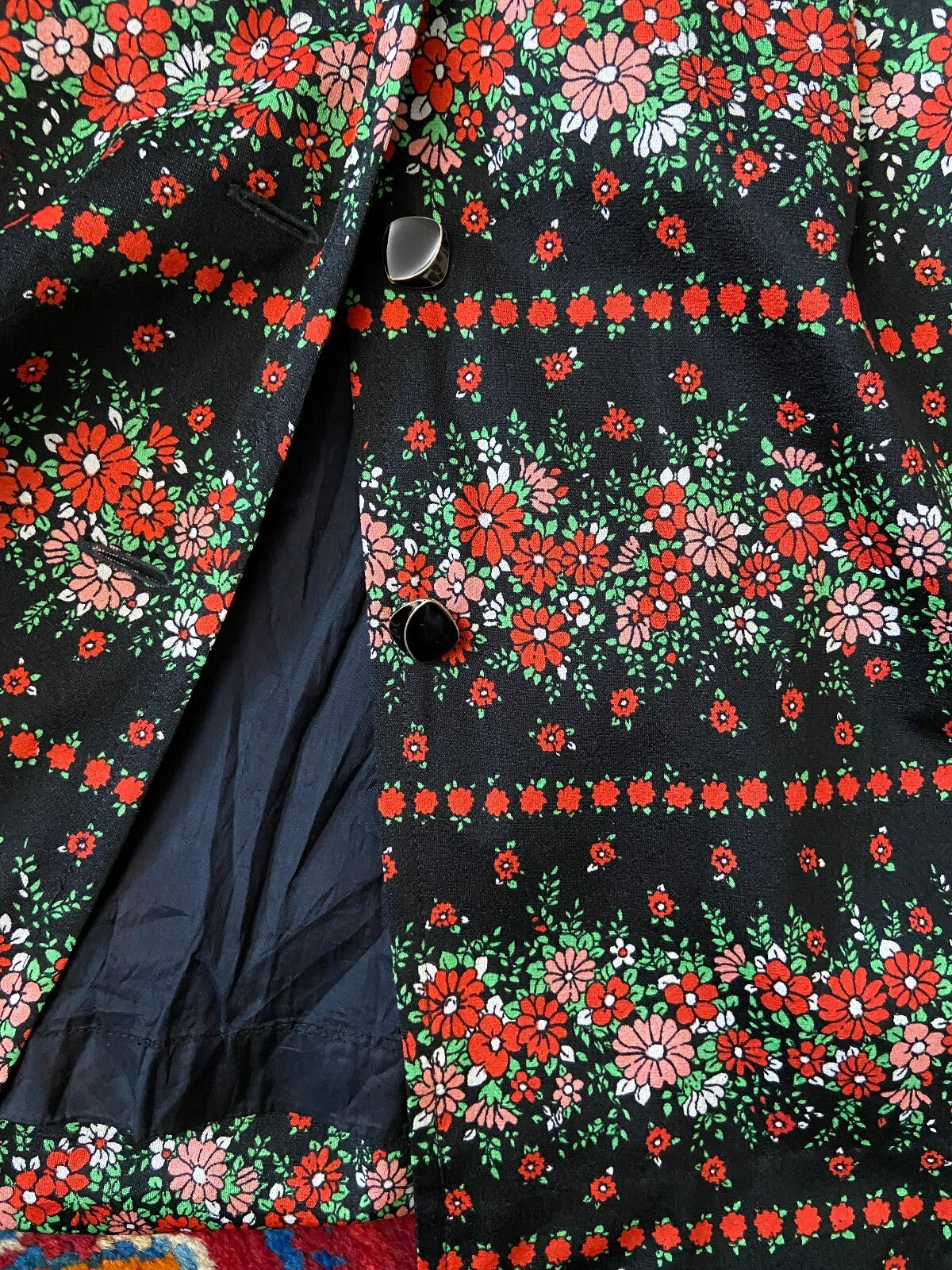 Vintage 1980s Japanese Floral Print Shirt Dress
