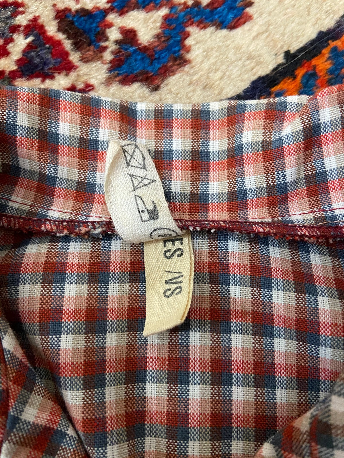 Vintage 1970s Red Check Shirt Dress