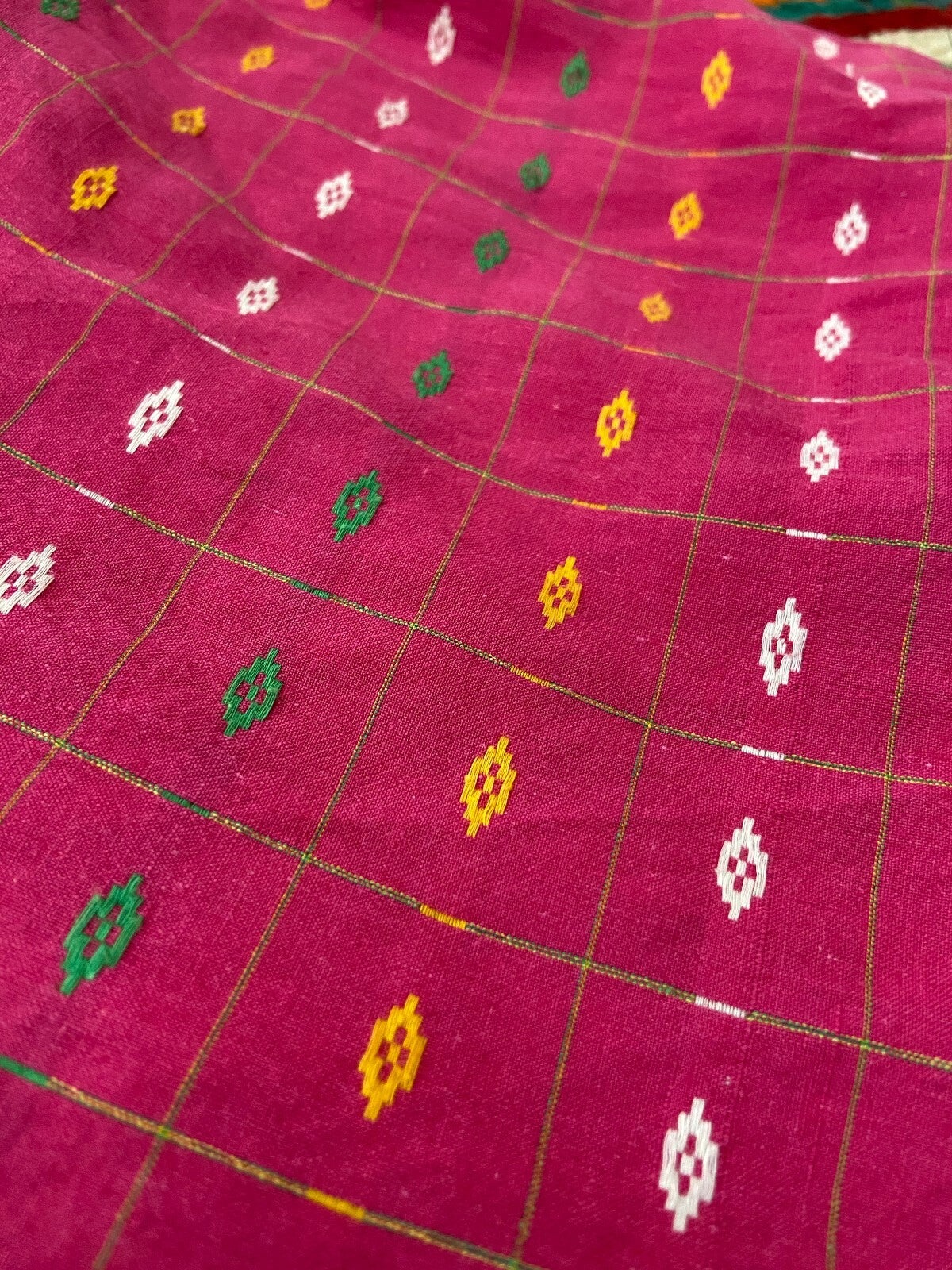 Vintage 1970s Raksha Indian Cotton Pink Maxi Dress