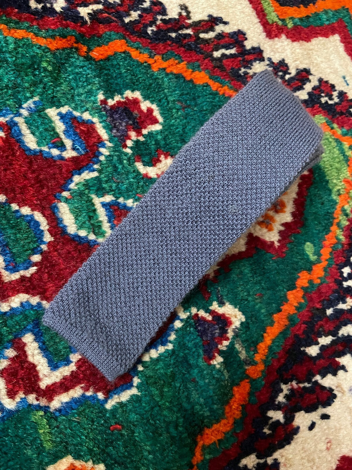 Vintage 1970s Pigeon Blue Wool Tie