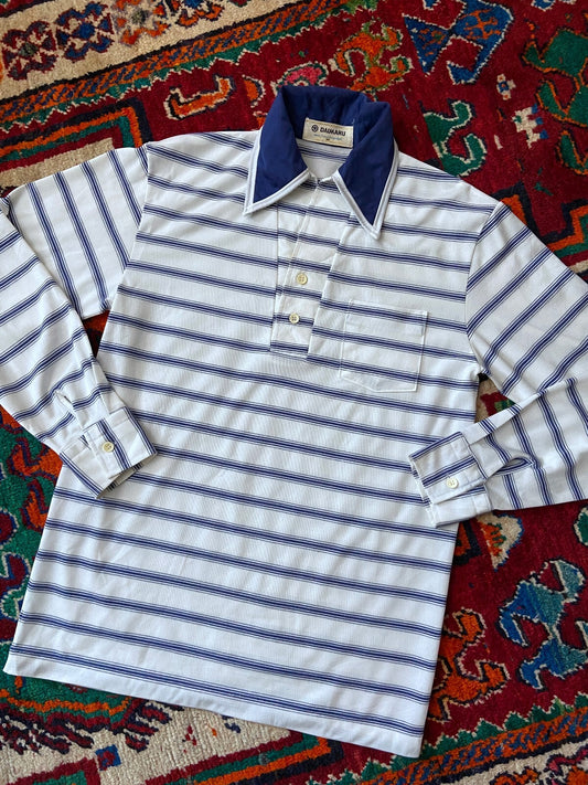 Vintage 1970s Japanese Striped Jersey Top