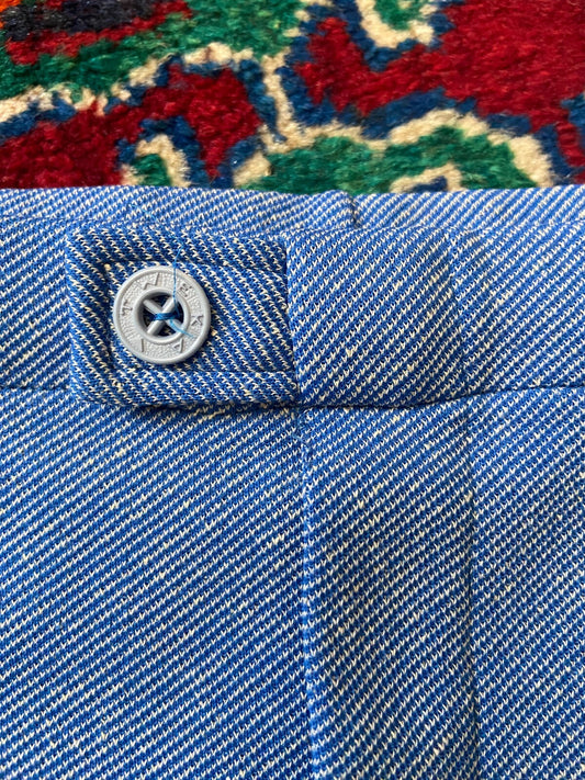 Vintage 1970s Blue Patch Pocket Swim Shorts