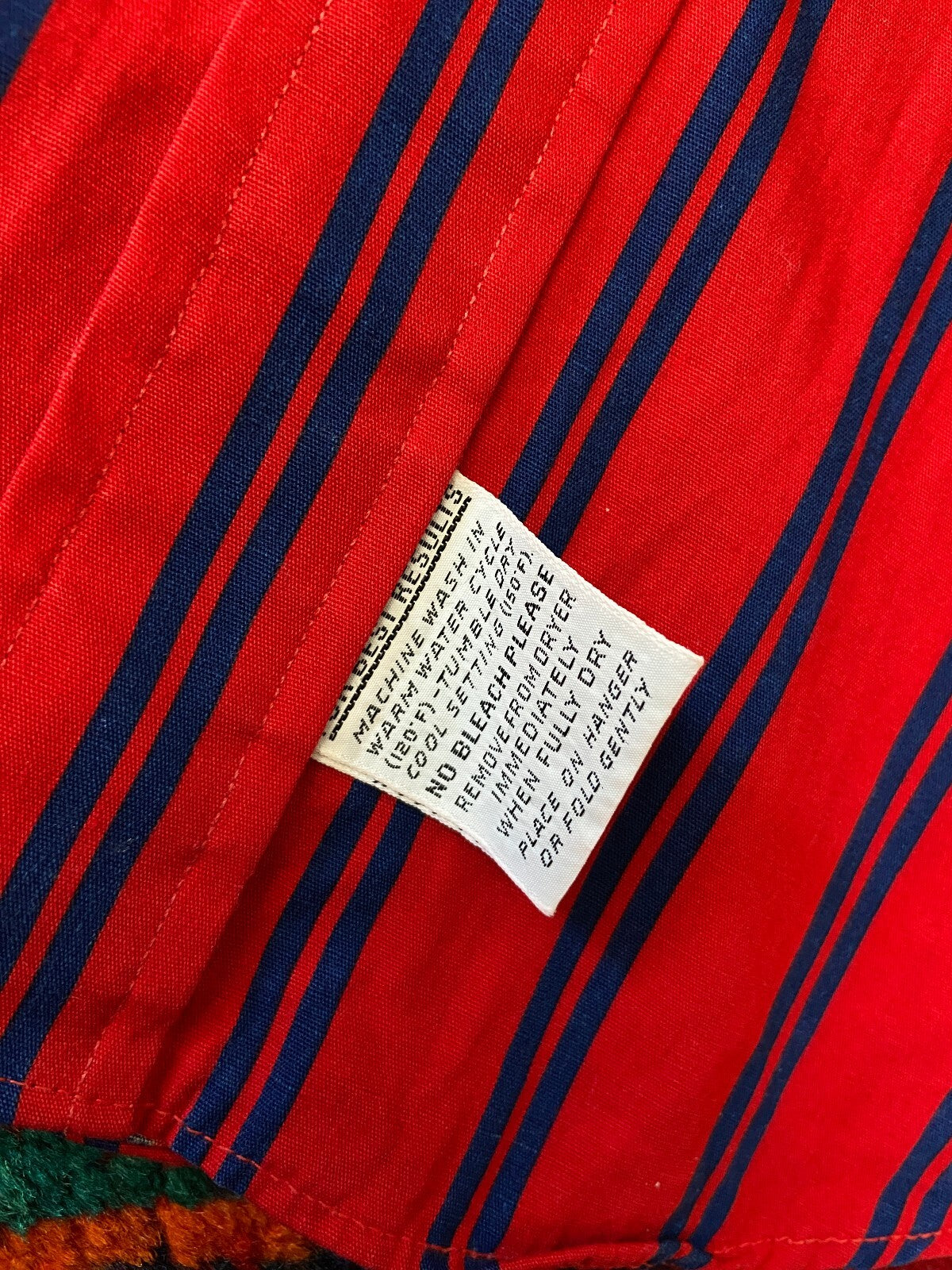 Vintage 1970s Red & Navy Dress Shirt