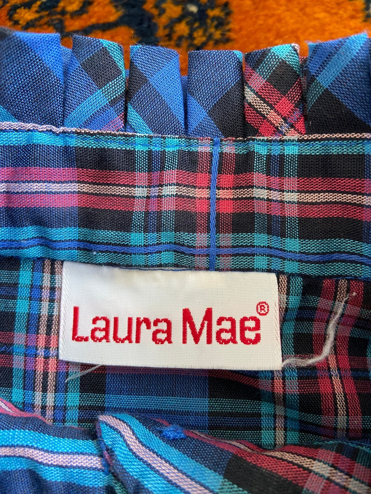 Vintage 1980s Blue Check Prairie Shirt