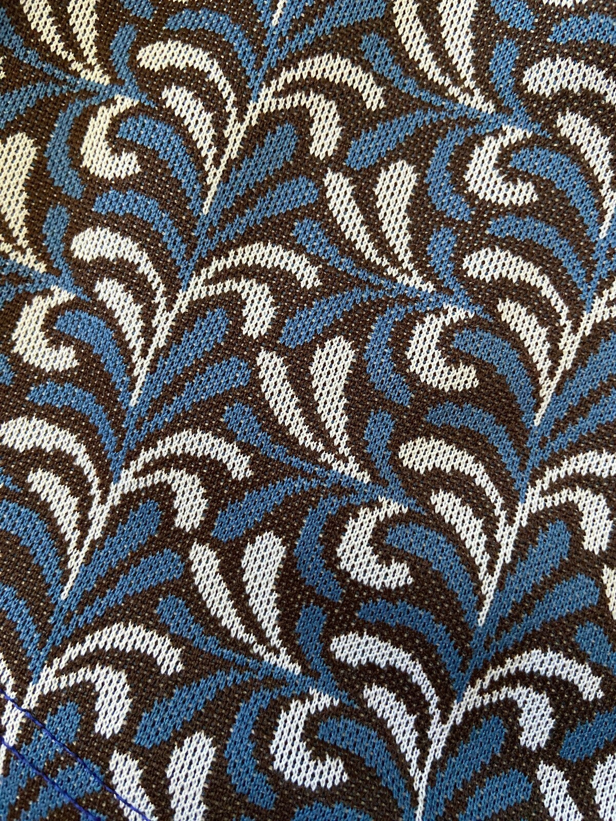 Vintage 1970s Blue & Brown Patterned Swim Shorts