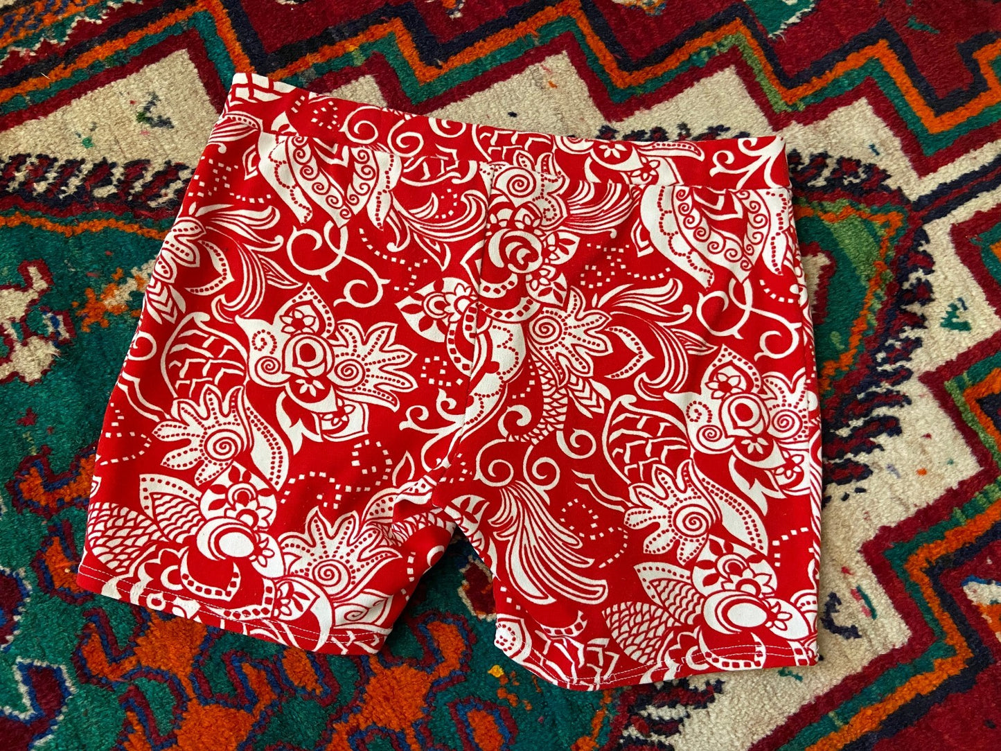 Vintage 1970s Red & White Swim Shorts